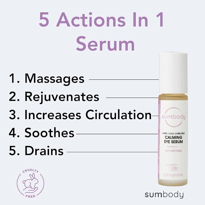 Natural Peptide Energizing + Eye Serum Reduces Puffiness, Fine Lines & Under Eye Bags Hydrating fragrance free Under Eye Treatment Roller ball massage, age-defying eye cream-GlimoraGlow