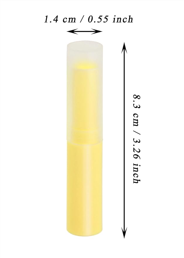 0.14oz Empty Flavored Lip Balm Container Tubes Plastic Homemade Moisturizing Lip Stick with Caps Bulk Fit for Women Adult DIY Making Supplies, 25 Count (Yellow)-GlimoraGlow