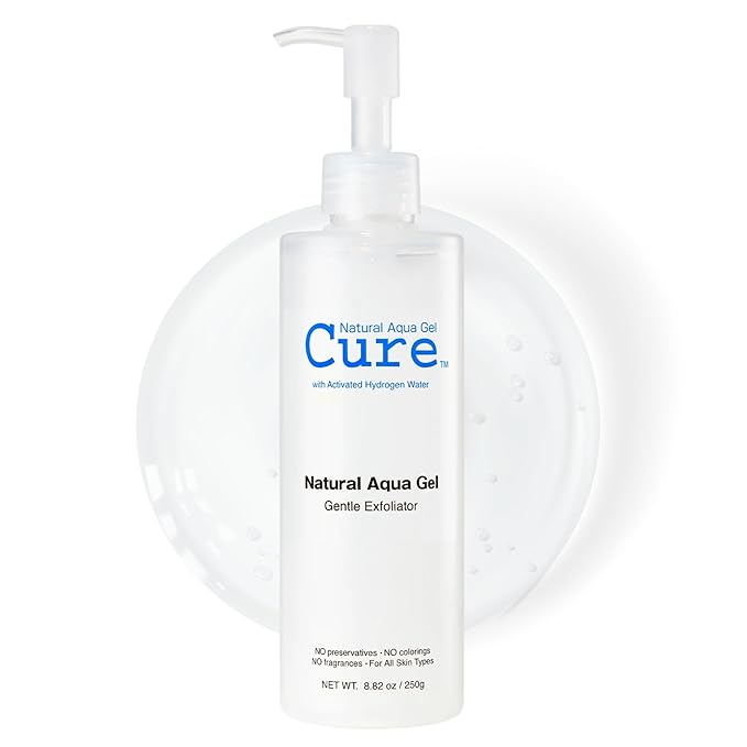 Cure by Toyo | Aqua Gel Gentle Exfoliator | Clear and Softer Skin | Non-Abrasive Face and Body Cleanser | Sensitive Skin | Big Size 8.82oz-GlimoraGlow