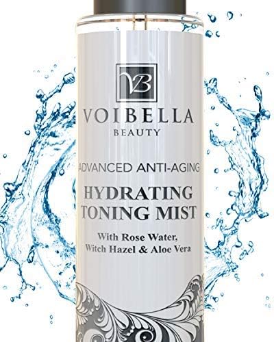Organic Hydrating Toner for Face Anti-Aging - Rose Water, Witch Hazel & Aloe Vera Toning Facial Mist for Women. Natural Skin Moisturizing Rosewater Spray. Oil Free, Pure, Fresh & Pore Tight-GlimoraGlow