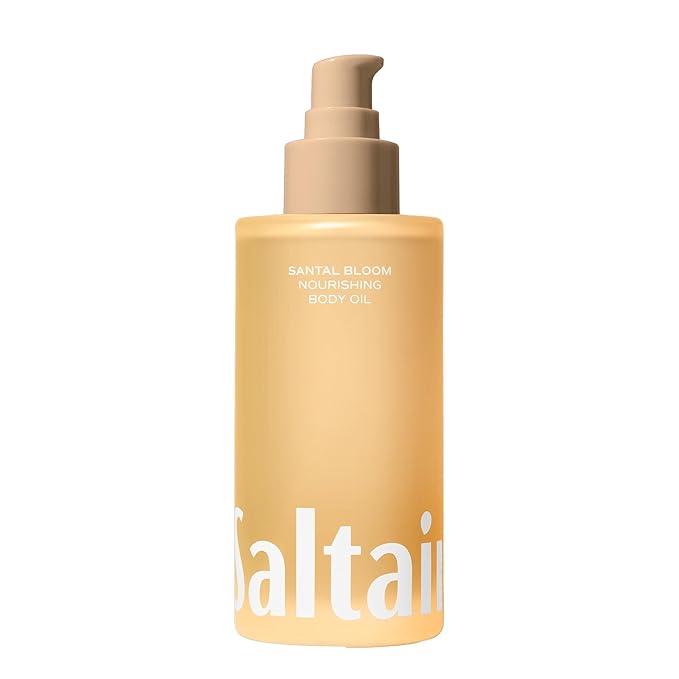 Saltair Body Oil. Luxurious Santal Bloom After Shower and Bath Oil Moisturizer for Women and Men. Botanical, Non-Greasy, and Well-Absorbing Lotion for Hydrating Dry Skin. 4oz Pump Bottle-GlimoraGlow