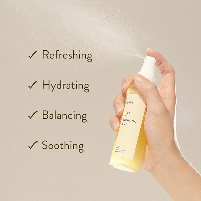 SIORIS Time Is Running Out mist 30ml (organic, vegan), glass skin face mist for Sensitive Skin, jojoba oil for moisture lock, enriched citrus water rejuvenates glass veil finish-GlimoraGlow