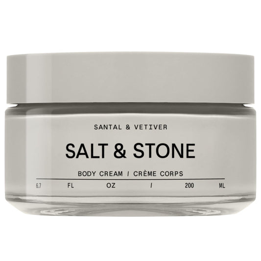Salt & Stone Body Cream – Santal & Vetiver | Hydrating Formula with Seaweed Extracts, Spirulina & Squalane | Deep Hydration, Skin Barrier Support & Healthy Glow | for all Skin Types (6.7 fl oz)-GlimoraGlow