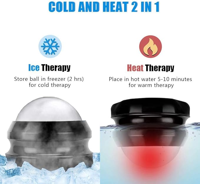 2-Pack Cryosphere Cold Massage Roller Ball,Manual Massage Ball for Heat and Ice Therapy,Self Massage Tool for Reliefs Muscle Pain,Decrease Inflammation,Reduces Stress¡­-GlimoraGlow