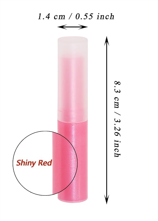 0.14oz Empty Flavored Lip Balm Container Tubes Plastic Homemade Moisturizing Lip Stick with Caps Bulk Fit for Women Adult DIY Making Supplies, 25 Count (Red)-GlimoraGlow