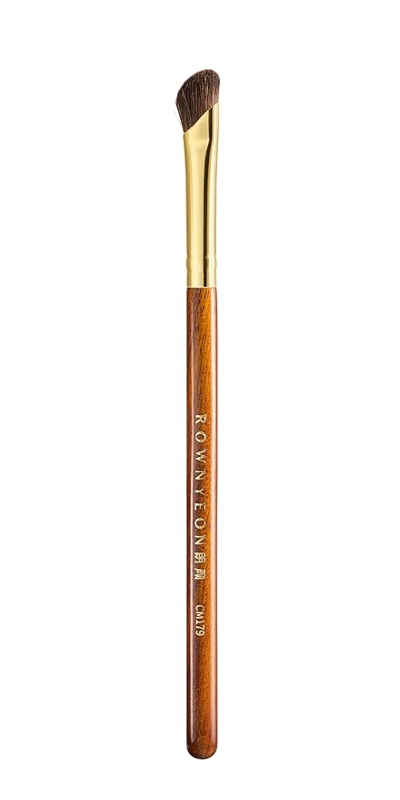 Desert Oak Series Nose Contour Brush - Angled Pony Hair Bristles for Seamless Sculpting, Dual-Use with Cream/Powder, Ebana Handle & Brass Ferrule (CM 179)-GlimoraGlow