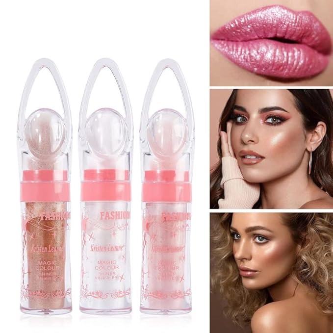 2 Pack Glitter Powder Highlighter Makeup, Body Brightens the Natural Three-Dimensional Face Blusher Patting Powder Highlighter. (01# White moonbeam)-GlimoraGlow