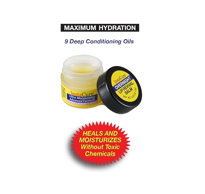 InstaCure's Original Nose Balm Fast Relief for Cracked, Dry & Sore Noses! Ultra-Moisturizing Lip Repair Duo. Calming Lavender & Vanilla Overnight Lip Mask + Cooling Sweet Vanilla Mint Daytime Lip Balm-GlimoraGlow