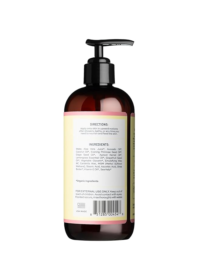 Aleavia Grapefruit Lemongrass Prebiotic Body Lotion – Lightly Scented, All-Natural Moisturizing Body Lotion with Organic Essential Oils – 12 Oz-GlimoraGlow