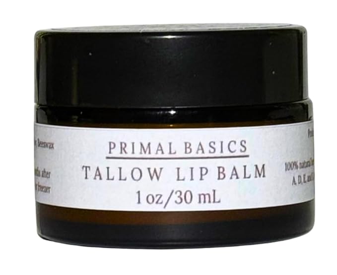 100% Grass Fed Grass Finished Beef Tallow and Beeswax Lip Balm, Face Moisturizer, Body Balm, for Oily, Dry, Sensitive Skin, USA Made-GlimoraGlow
