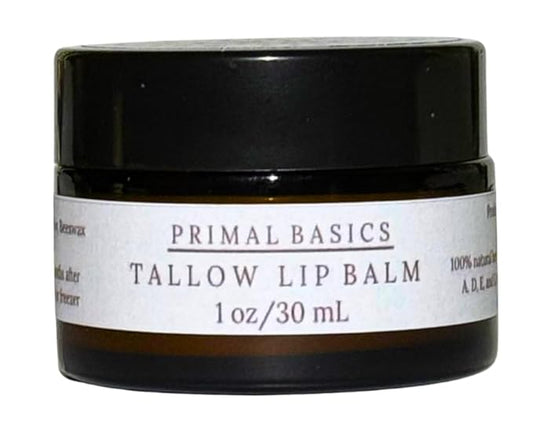 100% Grass Fed Grass Finished Beef Tallow and Beeswax Lip Balm, Face Moisturizer, Body Balm, for Oily, Dry, Sensitive Skin, USA Made-GlimoraGlow
