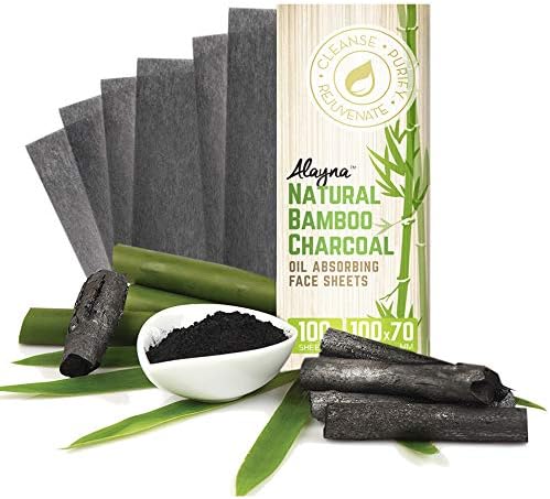 Oil Blotting Sheets for Face Natural Bamboo Charcoal Blotting Paper for Oily Skin Oil Absorbing Tissues Beauty Blotters Remove Excess Shine Organic Blot Papers For Facial Make Up & Skin Care 1 Pack-GlimoraGlow