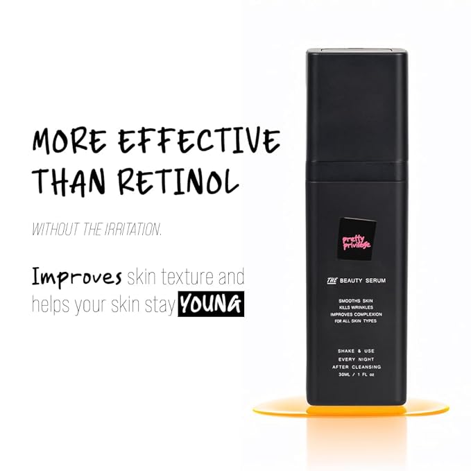 Pretty Privilege - THE Beauty Serum - 0.1% Retinal Serum With Niacinamide & Red Algae Extract. Anti Aging Skincare For Younger Looking Skin. For All Skin Types. Made in the USA.-GlimoraGlow