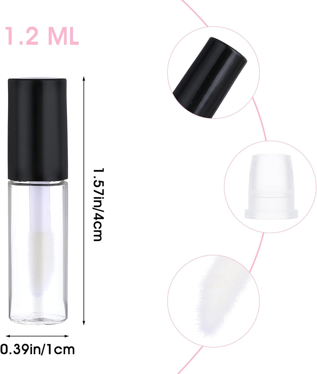 100 Pcs Mini Lip Gloss Tubes, Refillable Lip Balm Bottle Transparent Empty Containers Travel Personal Cosmetic Inserts Cosmetic Tools Mini Lipstick Containers for Women DIY Makeup-GlimoraGlow