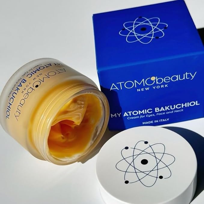 MY ATOMIC BAKUCHIOL Cream for Eyes, Face and Neck – Bakuchiol + Purified Quinoa Seed Polysaccharides | Anti-Aging, Lifting & Brightening | Retinol Alternative | Vegan & Dermatologically Tested – 45ml-GlimoraGlow
