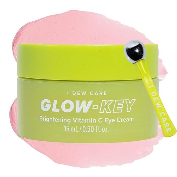 I DEW CARE Vitamin C depuffing Eye Cream with Eye Roller Set | Korean Skin Care Dark Circles Under Eye Treatment with Hyaluronic Acid, Niacinamide | 0.50 Fl Oz | Not Tested on Animals-GlimoraGlow