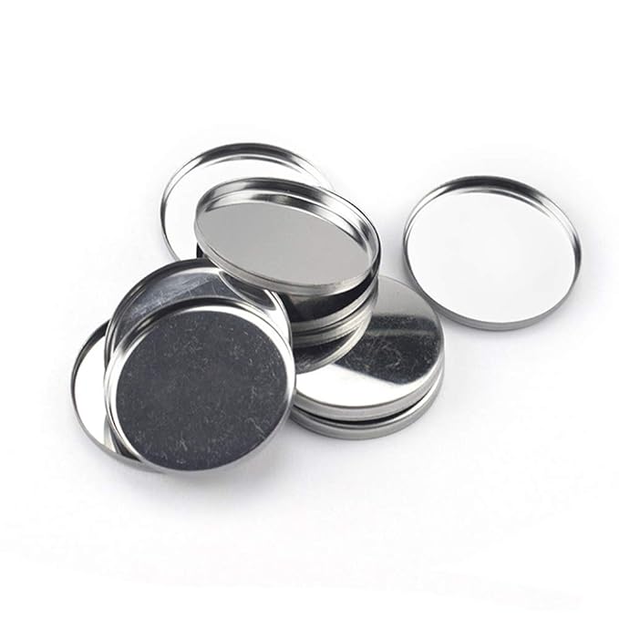 20 Pieces Empty Round Metal Tin Palette Pans Round Metal Pans Cosmetic Eyeshadow Pans for Eyeshadow Palette Magnetic Makeup Palette, 36mm Diameter 3.5mm Height-GlimoraGlow