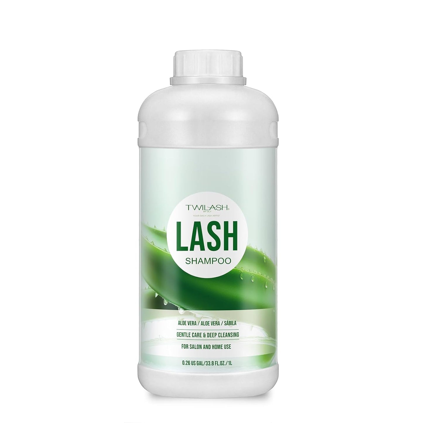 Lash Shampoo Bulk, Eyelash Cleanser for Extensions 1 Liter, Safe Makeup Remover, Non-irritating or Burning Formula Eyelid Foaming Cleanser for Professional Salon and Home Use (Aloe Vera-1L)-GlimoraGlow