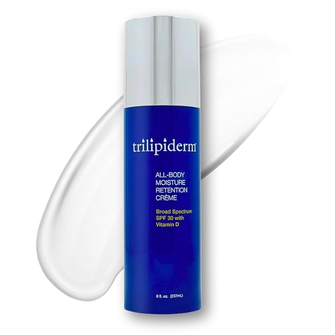 Trilipiderm All-Body Moisture Retention Crème with SPF 30, Vitamin D - 8oz Airless Pump Sunscreen-GlimoraGlow