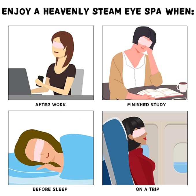 16 Pack Steam Eye Mask for Dry Eye Care - Bulk Disposable Heating Eye Mask for Dark Circles and Puffiness Relief Soothing Moisturizing Warm Eyes Care Pads Relax Therapy, Fragrance Free-GlimoraGlow