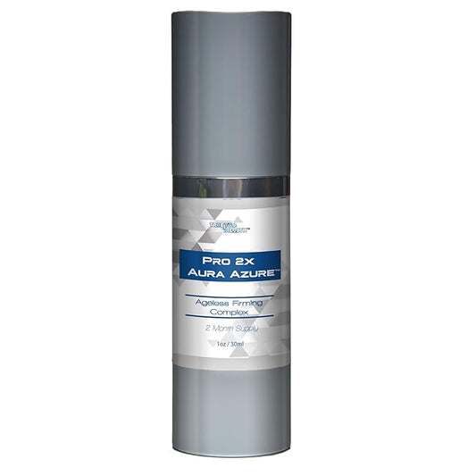 Pro 2x Aura Azure Serum - Anti Aging Serum - 2 Month Supply - Skin Firming Complex to Reduce Wrinkles Appearance - Exfoliate - Nourish - Improve Hyperpigmentation & Dark Circles - Aid Cell Renewal-GlimoraGlow