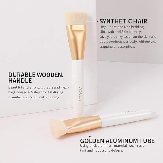 DUcare Contour Brush, Flat Top & Oval Head Face Contouring Brush For Blending & Buffing, Multi-Purpose Face Makeup Brushes for Liquid Foundation/Cream/Facial Mask-GlimoraGlow