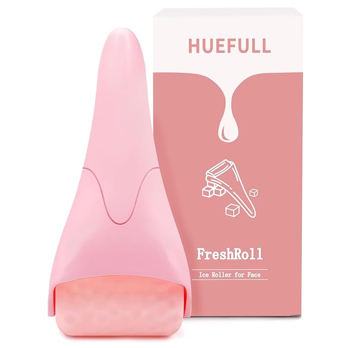 huefull Ice Roller for Face Women, Skin Care Set & Ice Face Roller，Self Care Gifts for Women,Reduces Puffiness and Wrinkle, Facial Massager Tool & Spa Pink Gifts-GlimoraGlow