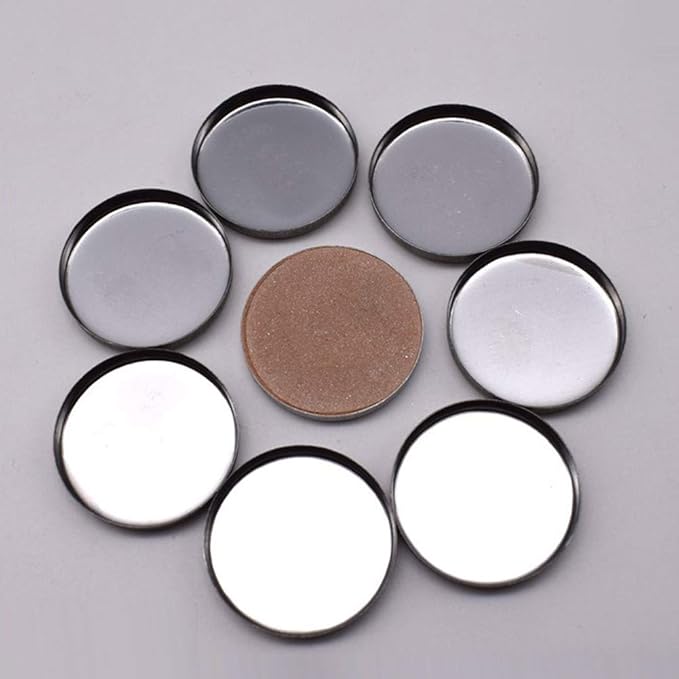 20 Pieces Empty Round Metal Tin Palette Pans Round Metal Pans Cosmetic Eyeshadow Pans for Eyeshadow Palette Magnetic Makeup Palette, 36mm Diameter 3.5mm Height-GlimoraGlow
