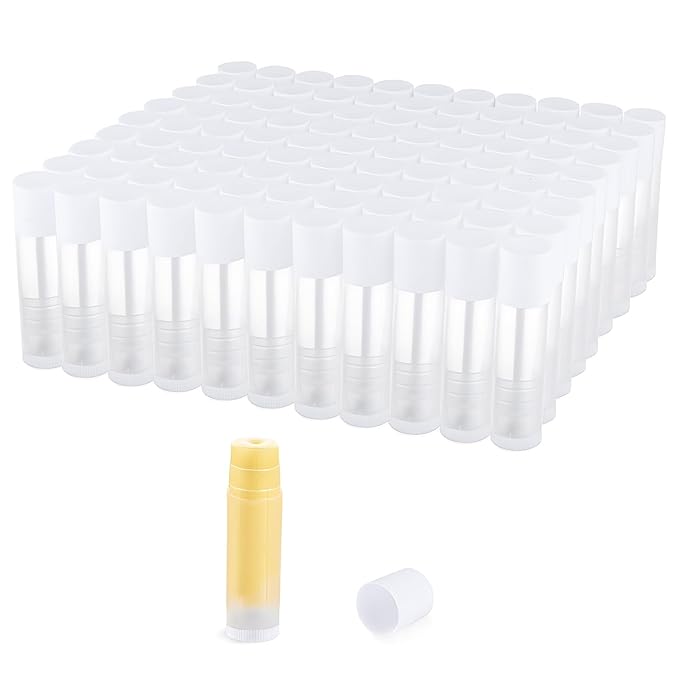100 Pcs 5.5ml Bulk Empty Lip Balm Tubes Refillable Plastic Lip Gloss Container Travel Lipstick Tubes Chapstick Tubes Holder For DIY Homemade Lip Balm (clear)-GlimoraGlow