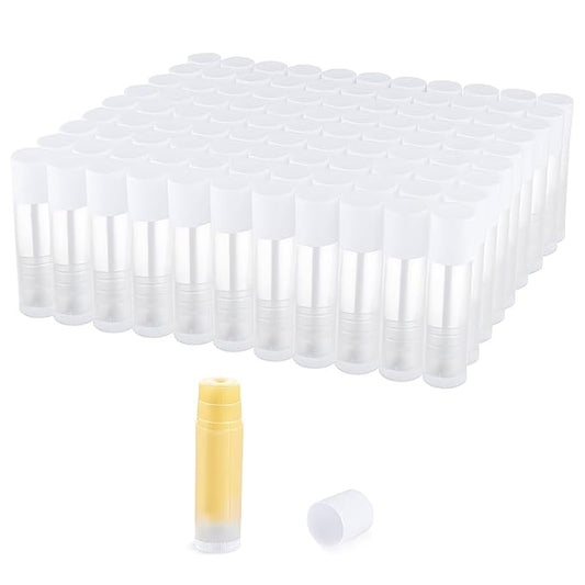 100 Pcs 5.5ml Bulk Empty Lip Balm Tubes Refillable Plastic Lip Gloss Container Travel Lipstick Tubes Chapstick Tubes Holder For DIY Homemade Lip Balm (clear)-GlimoraGlow
