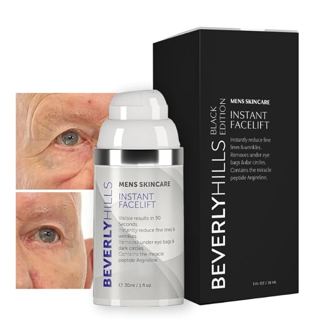Beverly Hills Mens Instant Facelift and Eye Serum Treatment for Dark Circles, Puffy Eyes, and Wrinkles-GlimoraGlow