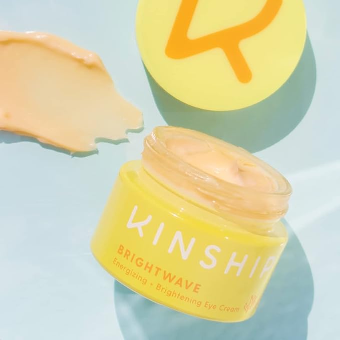 Kinship Brightwave Vitamin C Face + Eye Duo | 10% Vitamin C Serum (1 Fl Oz) | Brightening Eye Cream (0.5 Oz) | Fade Dark Spots | Reduce Fine Lines, Wrinkles, Dark Circles + Puffiness | All Skin Types-GlimoraGlow