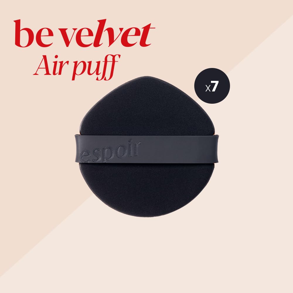 Espoir Be Velvet Air Puff 7ea | Flawless Face Makeup Fast and Easily | Makeup Sponge Applicator Air Cushion Powder Puff for Liquid Foundation, Cream, Powder, Concealer | Korean Base Makeup Tools-GlimoraGlow