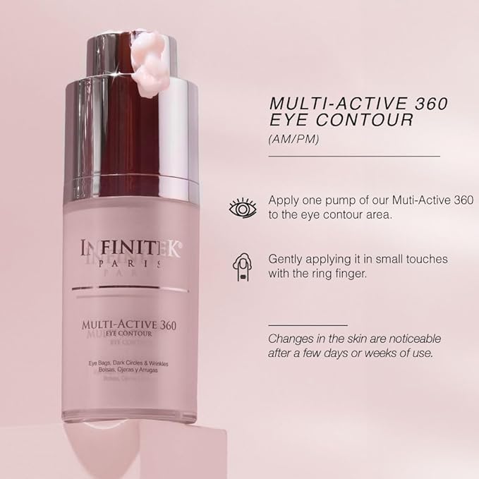 Infinitek Paris Multi-Active Collagen Eye Cream & Retinol Serum Eye Contour - Anti Aging Eye Cream for Wrinkles, Under Eye Treatment for Dark Circles and Under Eye Wrinckle Repair. 0.50 Fl Oz-GlimoraGlow