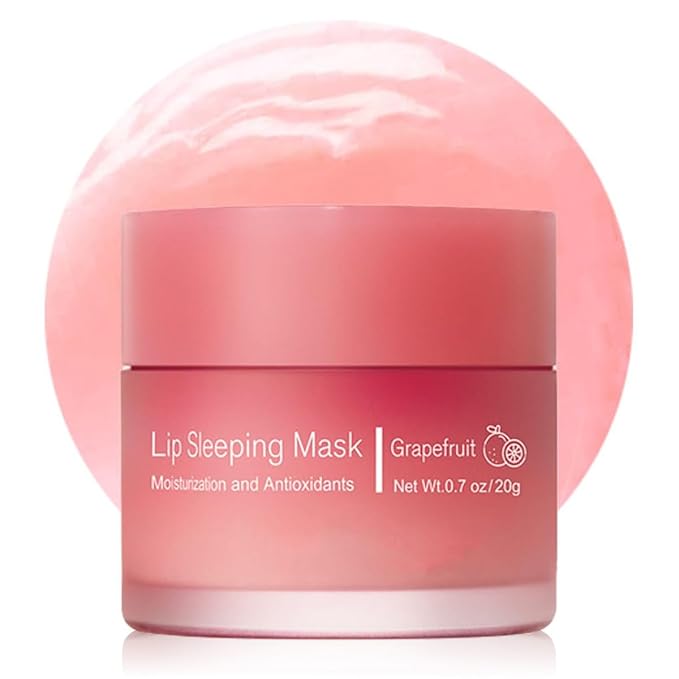 Hydrating Lip Sleeping Mask, Long Lasting Hydrating Night Lip Balms for Intensive Moisturizing and Care, Prevention Dry and Crack (GRAPEFRUIT) 0.7 OZ-GlimoraGlow