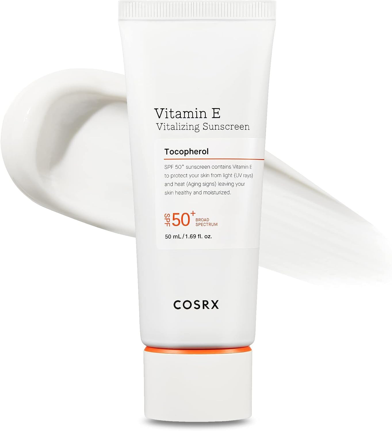 COSRX Vitamin E Vitalizing Face Sunscreen SPF 50, 1.69 fl oz, SPF Moisturizer, Lightweight under Makeup, Travel Essentials, Summer Essentials, Korean Skin Care, Korean Sunscreen for Face-GlimoraGlow