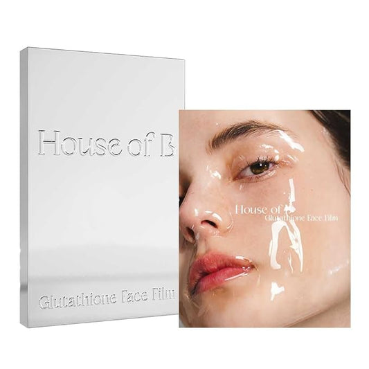 House of B Glow Glutathione 2-Step Face Film Set for Wrinkle Reduction & Skin Tone Enhancement, Shine Your Light with 3 Counts Korean Mask-GlimoraGlow