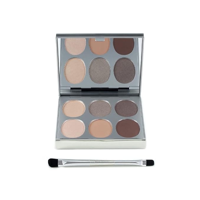 Jerome Alexander New Again Eyeshadow Palette & Brush, 6 Buildable & Blendable Micronized Powder Shades (Autumn Haze)-GlimoraGlow
