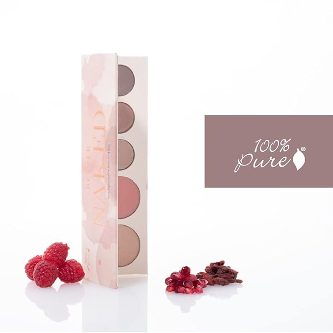 100% PURE Pretty Naked Makeup Palette All in One Compact 3 Eyeshadow, Blush, Face Highlighter, Fruit Pigmented Natural Nude, Neutral Looks for All Skin Types - Vegan (Soft, Neutral Tones)-GlimoraGlow