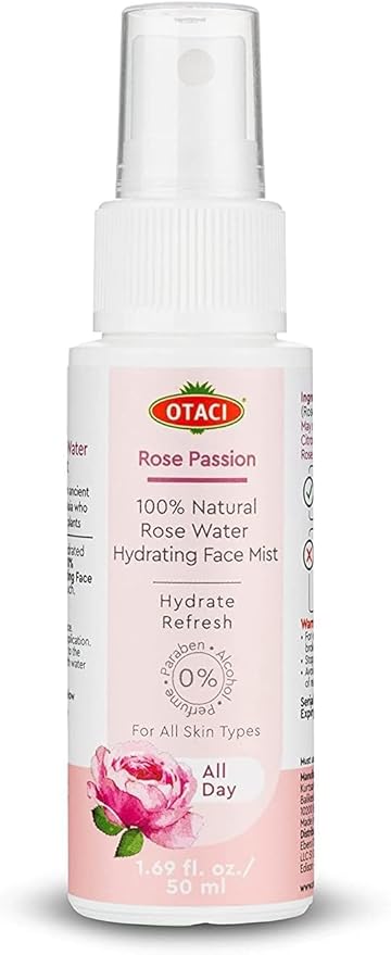 OTACI Rose Passion Face Mist Spray – 100% Natural Rose Water Hydrating Mist for Glowing, Refreshed Skin – Travel Size 50ml – Vegan, Alcohol-Free, for All Skin Types-GlimoraGlow