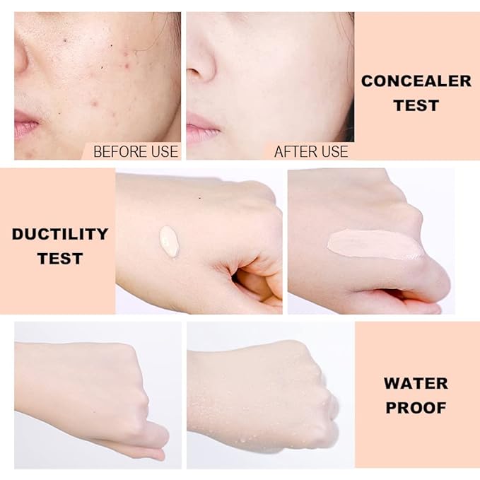 1 Pack Matte Oil Free Concealer Foundation Cream,Professional Make-up Base Facial Matte Full Coverage Liquid Concealer Hide Foundation Primer Makeup Repair Kit.(BEIGE 5#)-GlimoraGlow