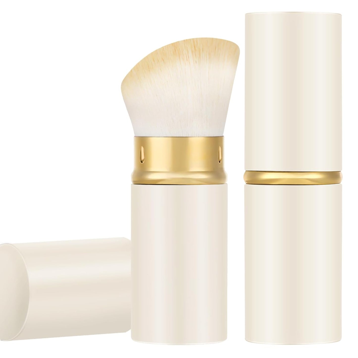 Falliny Retractable Kabuki Makeup Brush, Travel Powder Blush Brush Foundation Makeup Brush with Cover for Blush, Sunscreen,Bronzer, Buffing, Concealer,Highlighter, Powder Cosmetics-GlimoraGlow