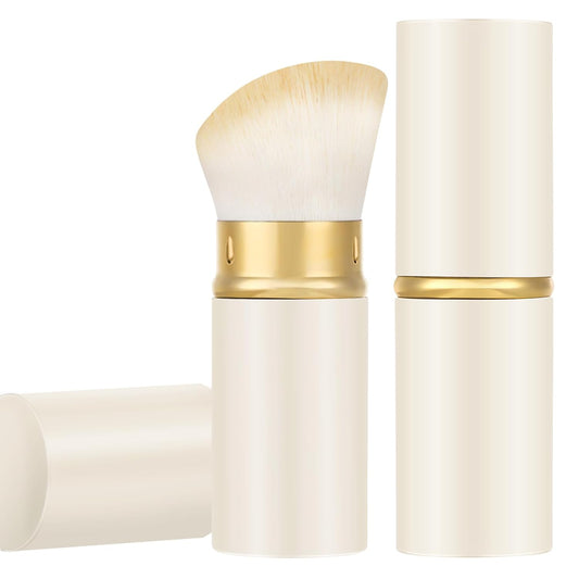 Falliny Retractable Kabuki Makeup Brush, Travel Powder Blush Brush Foundation Makeup Brush with Cover for Blush, Sunscreen,Bronzer, Buffing, Concealer,Highlighter, Powder Cosmetics-GlimoraGlow