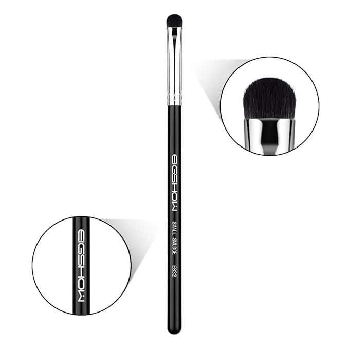 Curved Smudge Eyeshadow Brush, EIGSHOW Small Round Top Blending Eye Shadow with Synthetic Bristles for Smokey Cat Eye Makeup (E832)-GlimoraGlow