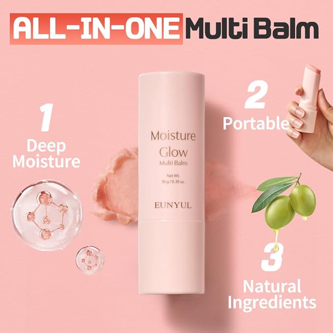EUNYUL Moisture Glow Multi Balm Stick 0.35 Oz. Facial Balm for Hydrating & Nourishing-GlimoraGlow