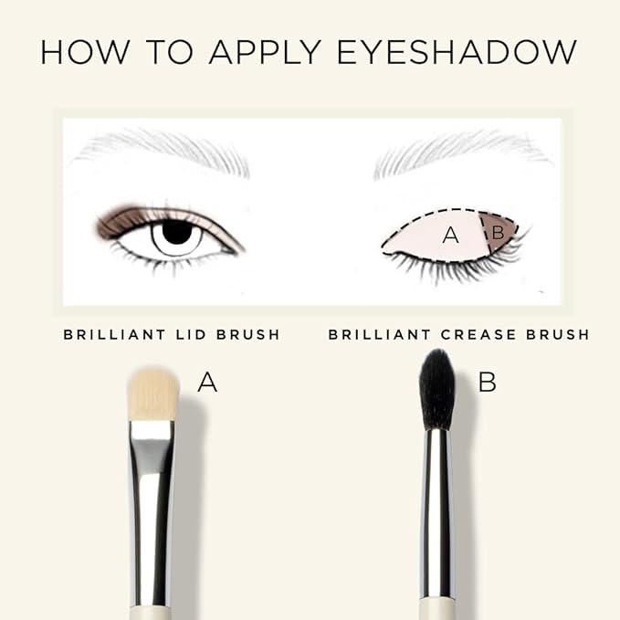 HALEYS Lid Eyeshadow Brush, Medium Flat Tapered Brush, Easy Blending and Shading for Building Eyeshadow Color, High-end Synthetic Bristles, Multi-tasking, for Cream and Powder Makeup, Vegan + CF-GlimoraGlow