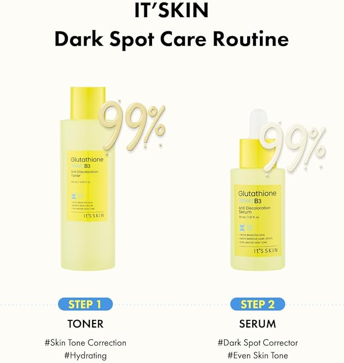 It'S SKIN Glutathione Shot B3 Toner 4.05 Fl Oz, 99% Pure Glutathione, Deep Hydration & Skin Texture Care, Fast-Absorbing for Daily Toner, Korean Skincare-GlimoraGlow