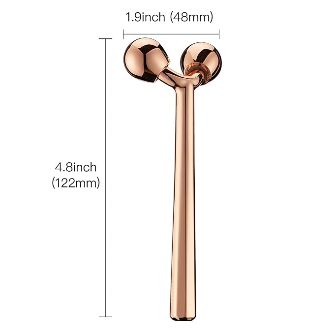 Tekson Face Roller, Facial Metal Massager, Massage Tool for face (Rose)-GlimoraGlow