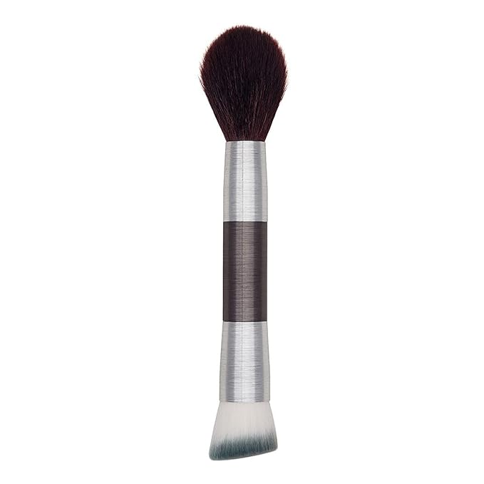 Mirabella Perfecting & Sculpting Duo Foundation Brush, Professional Makeup Brush Collection, Cruelty-Free Synthetic Bristle Brush, Hand-Sculpted Brushed Aluminum Handle Blending Brush for Makeup-GlimoraGlow