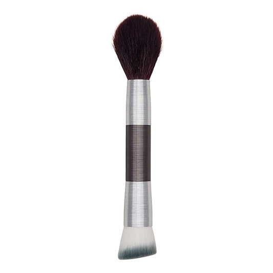 Mirabella Perfecting & Sculpting Duo Foundation Brush, Professional Makeup Brush Collection, Cruelty-Free Synthetic Bristle Brush, Hand-Sculpted Brushed Aluminum Handle Blending Brush for Makeup-GlimoraGlow